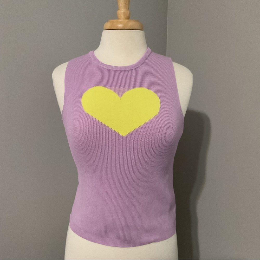 Papaya knit sleeveless purple yellow sweater size medium junior
